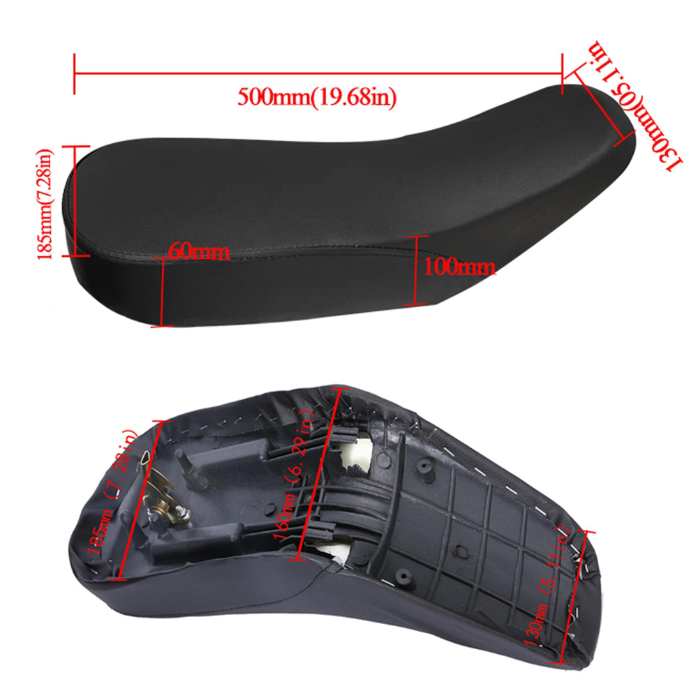 Necaces seat designed for 50cc–110cc ATVs like Sunl and Taotao.