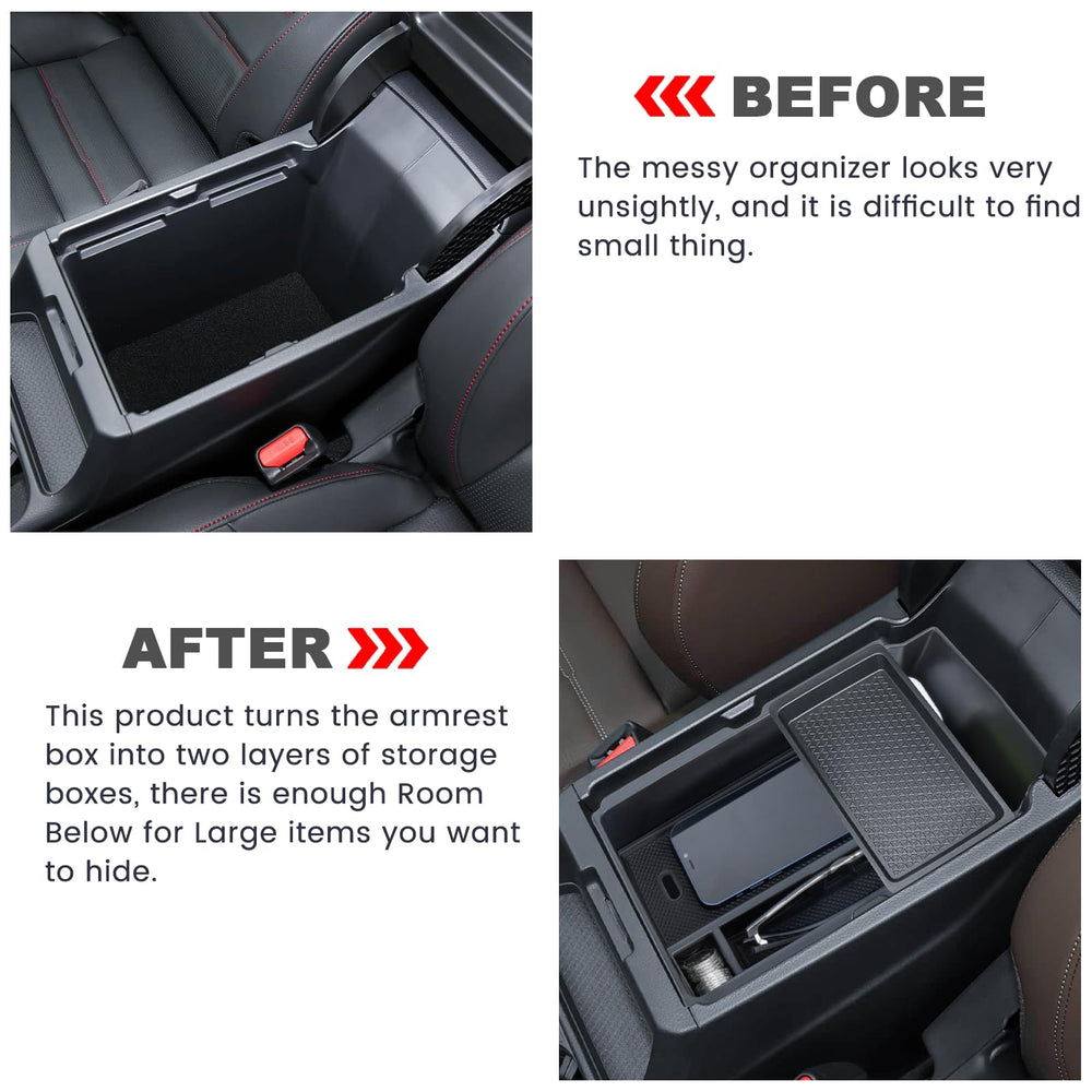 Durable ABS plastic insert with anti-slip mat protects contents from shifting and reduces noise.