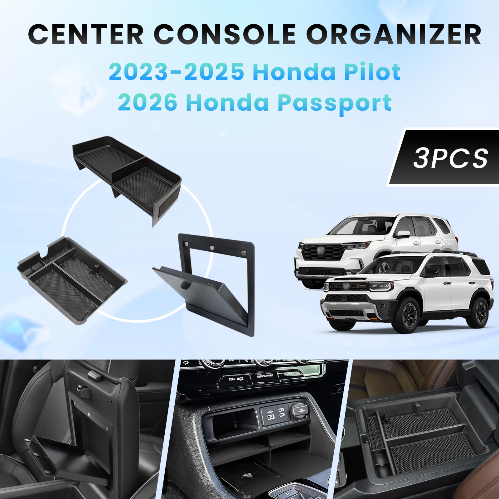 Neepiar center console armrest storage box provides secure space within reach