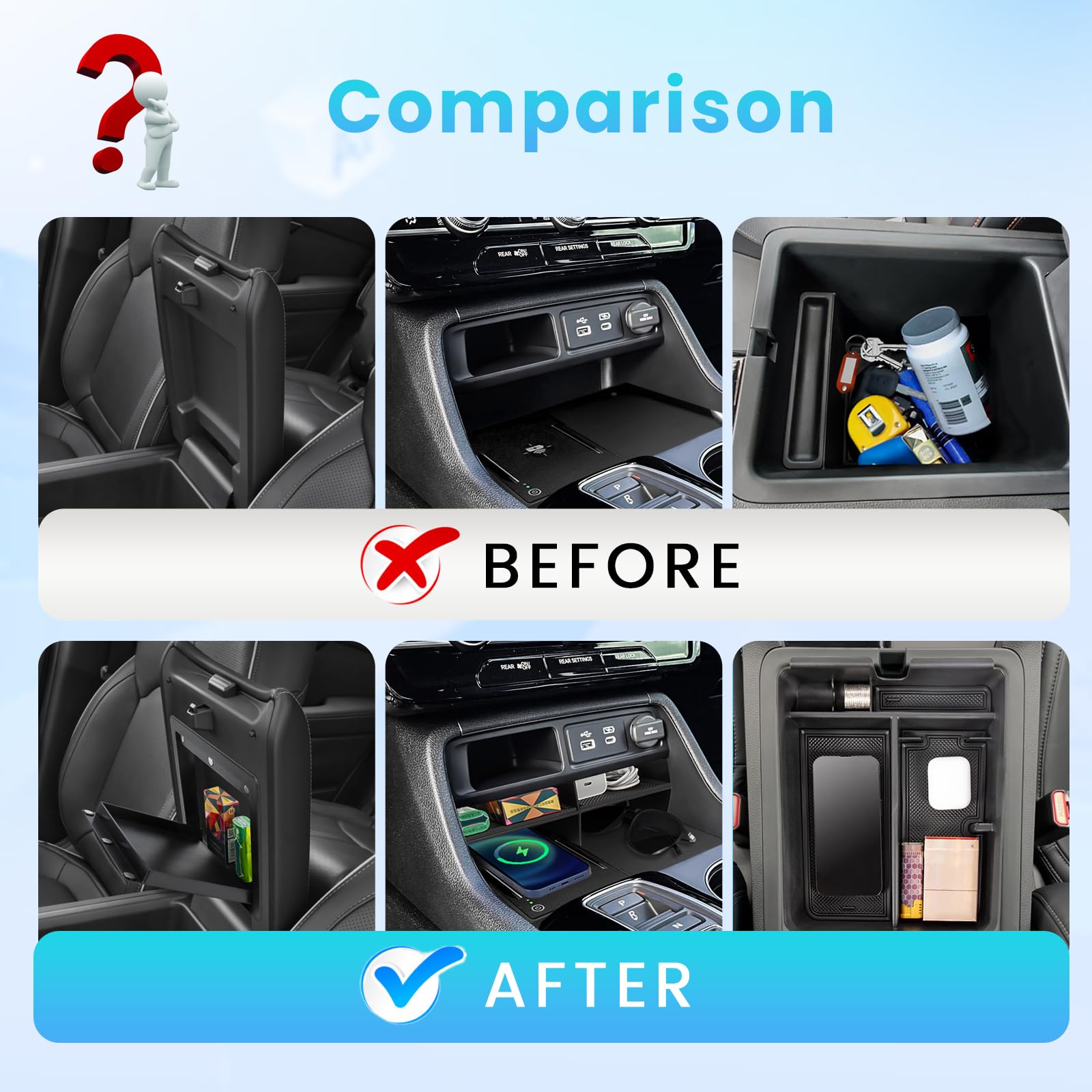 Neepiar center console hidden storage box discreetly stores valuables while driving