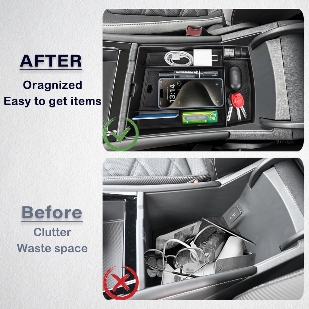 Neepiar center-console-organizer-charging-hole enables easy phone charging without clutter.