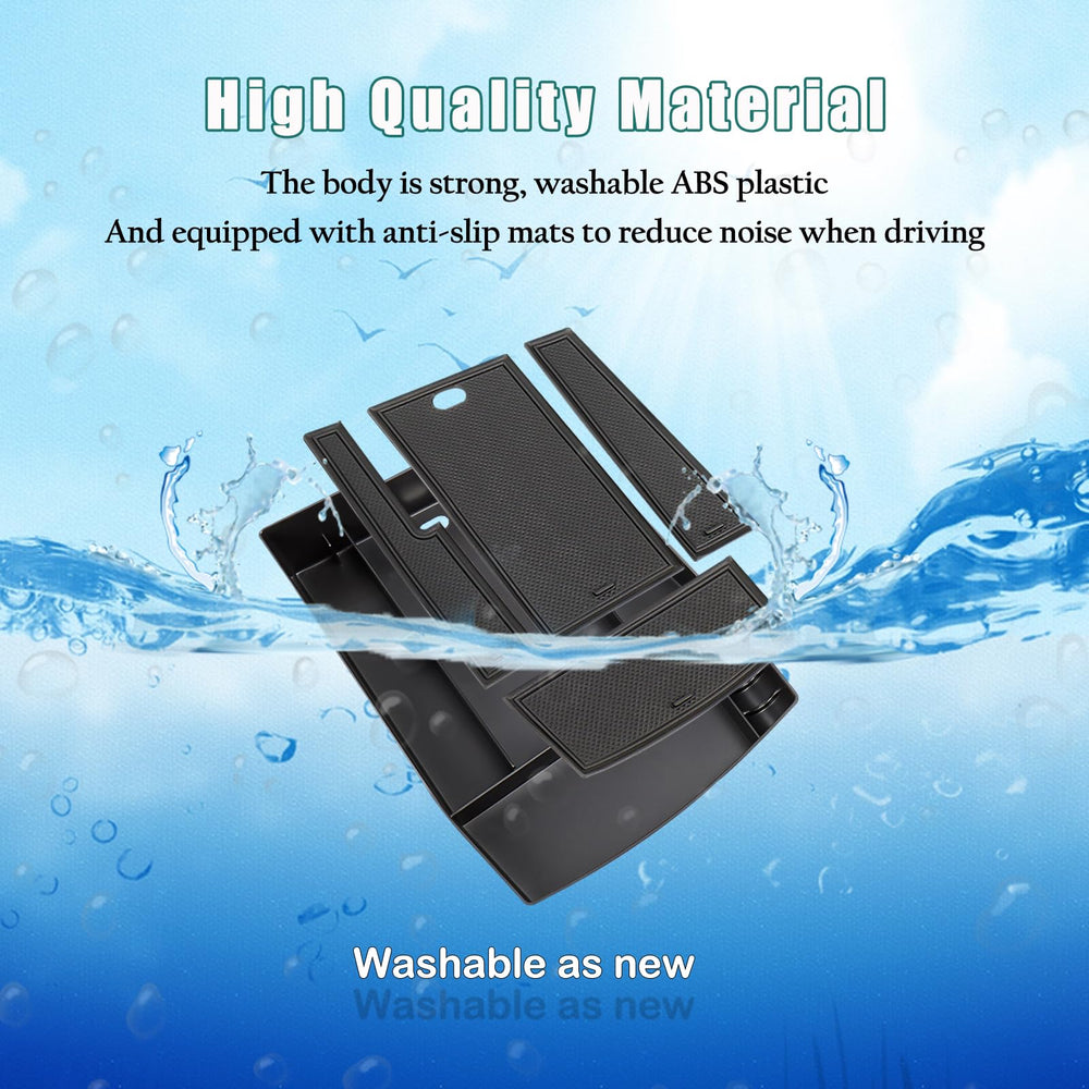 Neepiar center-console-organizer-easy-installation simple to install without blocking the lid.