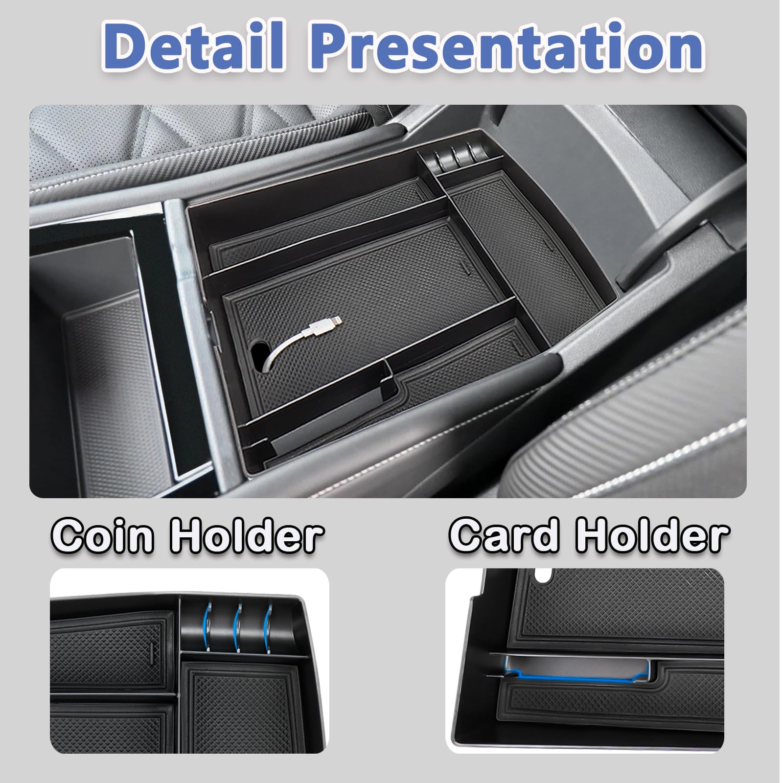 Neepiar center-console-organizer-noise-reduction-pads reduces dashboard noise for calmer rides.