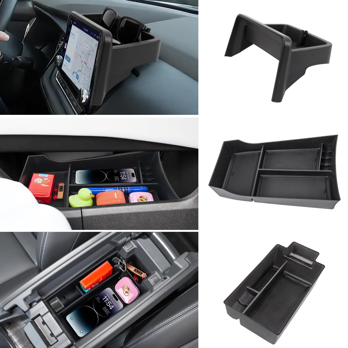Neepiar center-console organizer for Rogue with 8-inch screen keeps items organized during commutes.