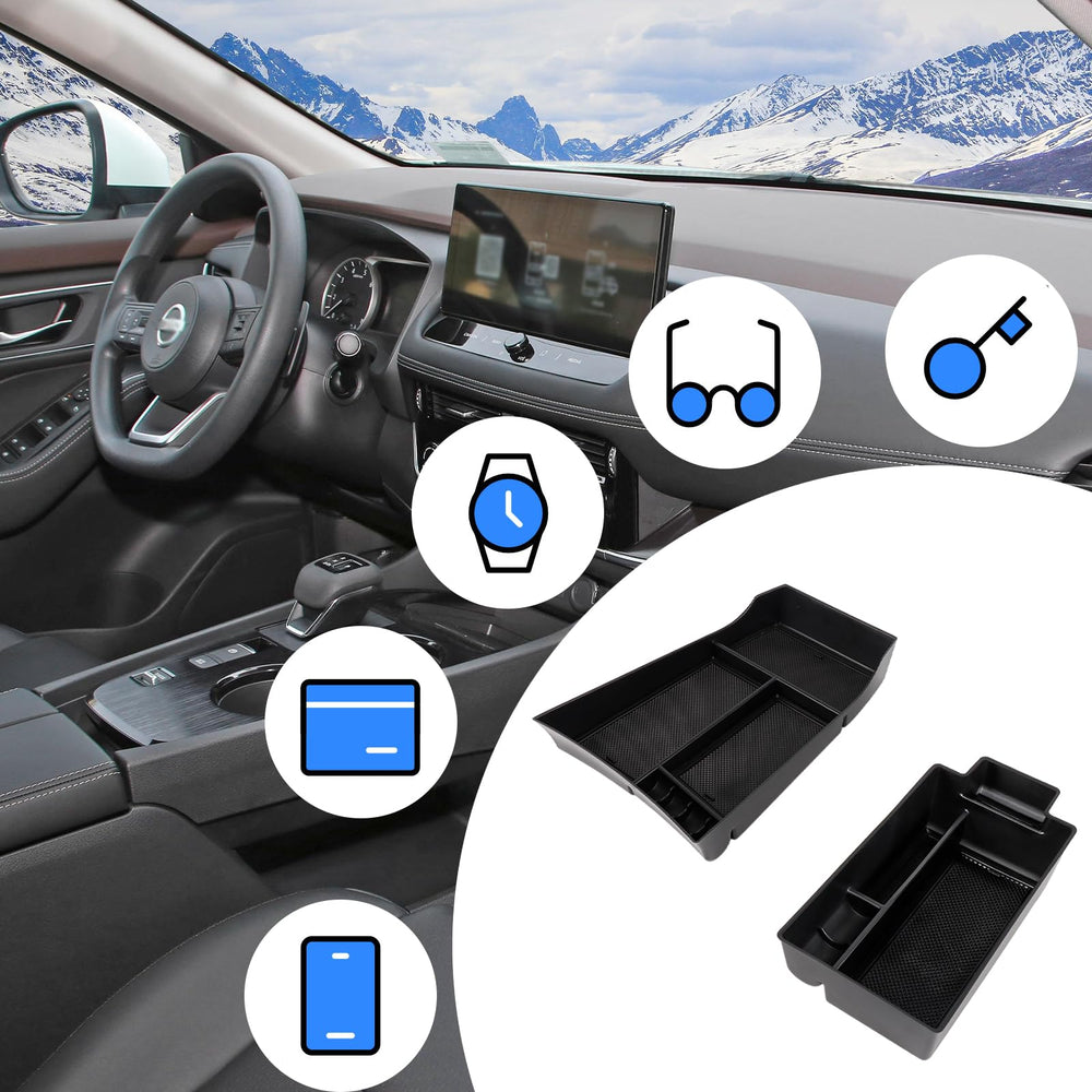 Neepiar center console organizer Rogue, anti-shift mat improves stability.