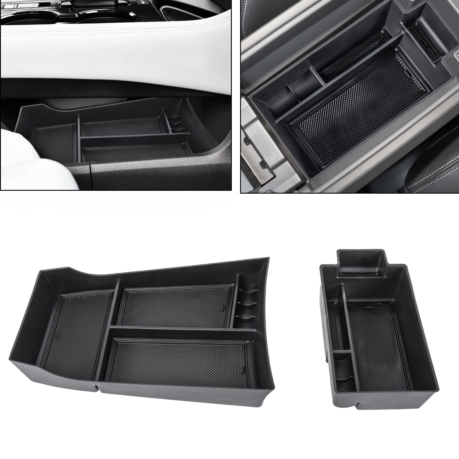 Neepiar center console organizer for Rogue, top view showing tidy tray for quick access.