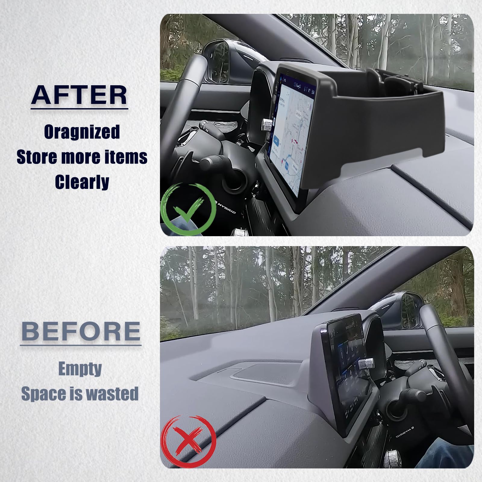 Neepiar center console organizer sunglasses holder secures eyewear while driving
