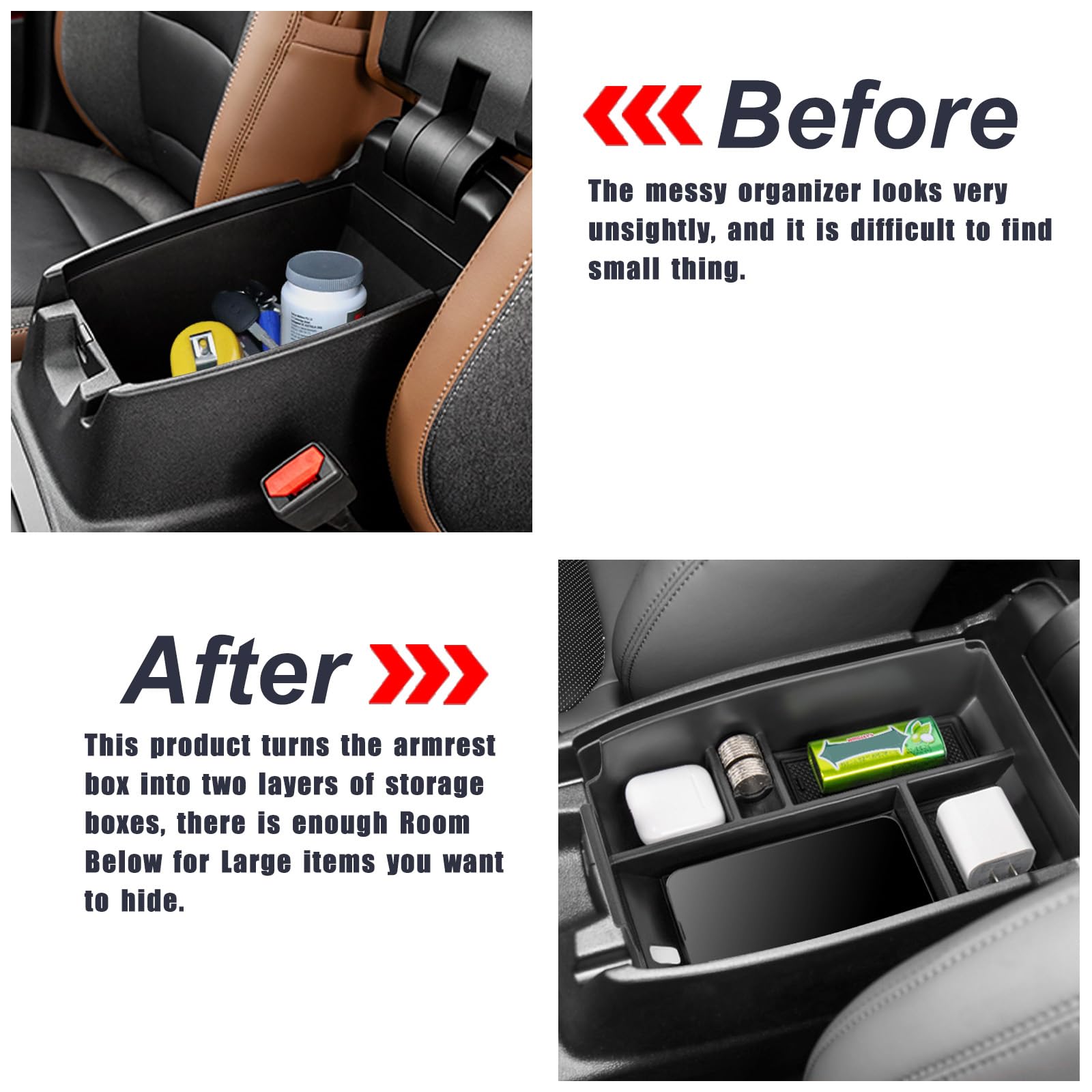 Neepiar center-console-tray Ford Escape fit demonstrates tidy interior