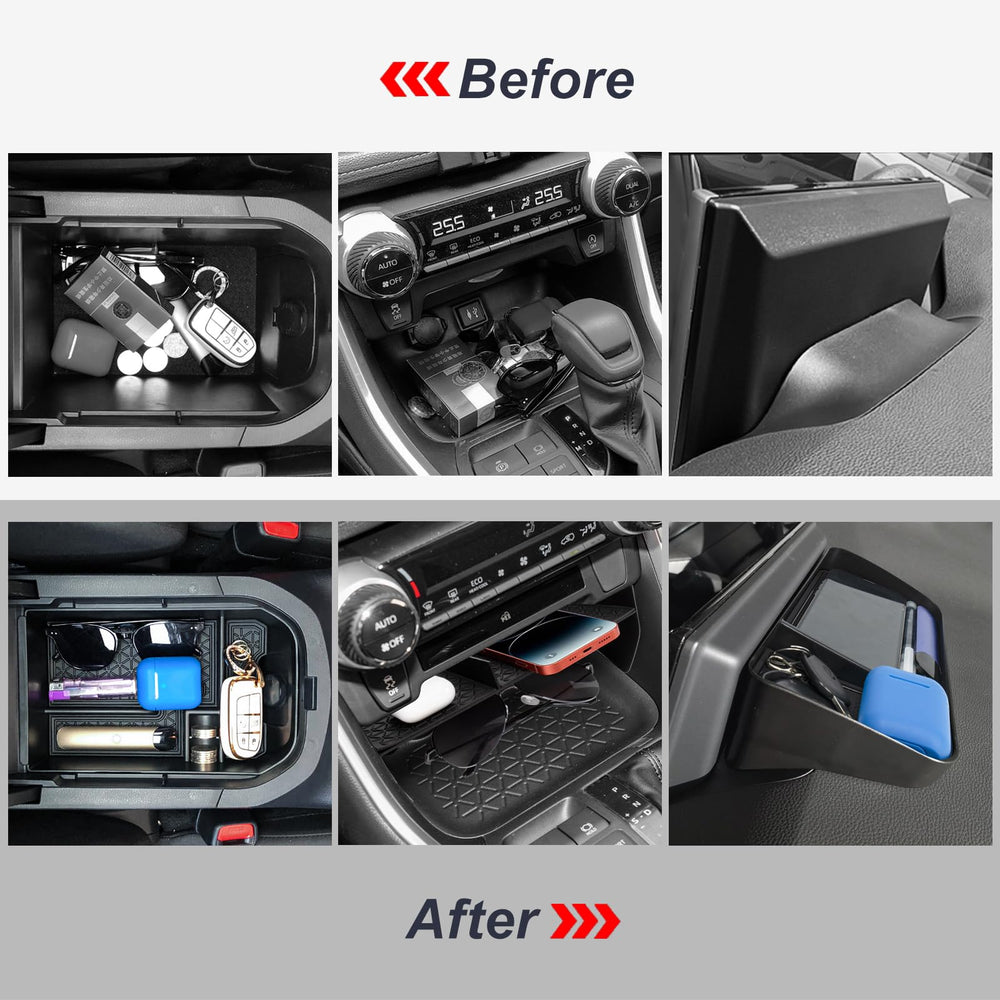 Neepiar dash storage tray keeps dashboard accessories organized without blocking the display in RAV4.