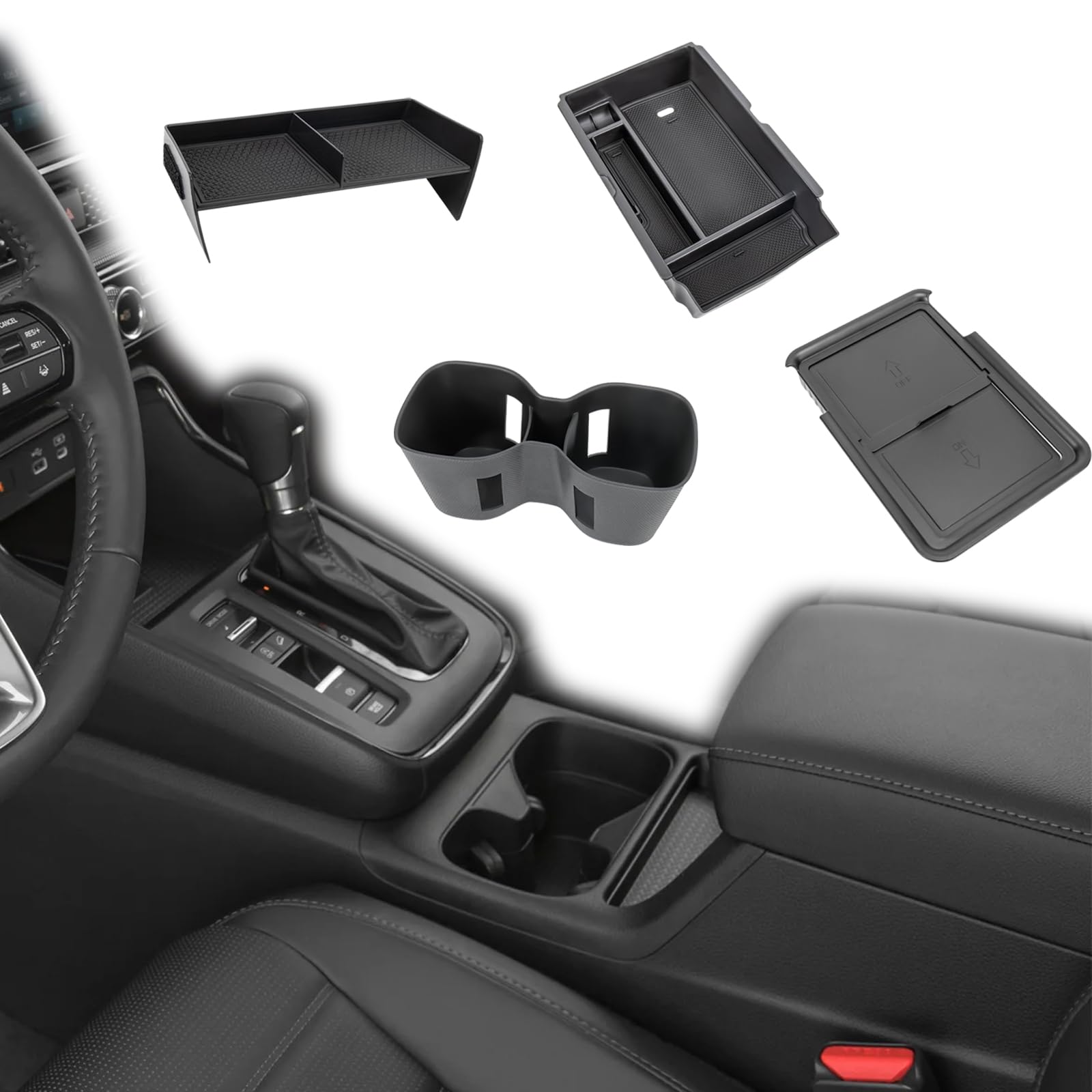 Neepiar CR-V center console insert divider keeps coins and keys organized.