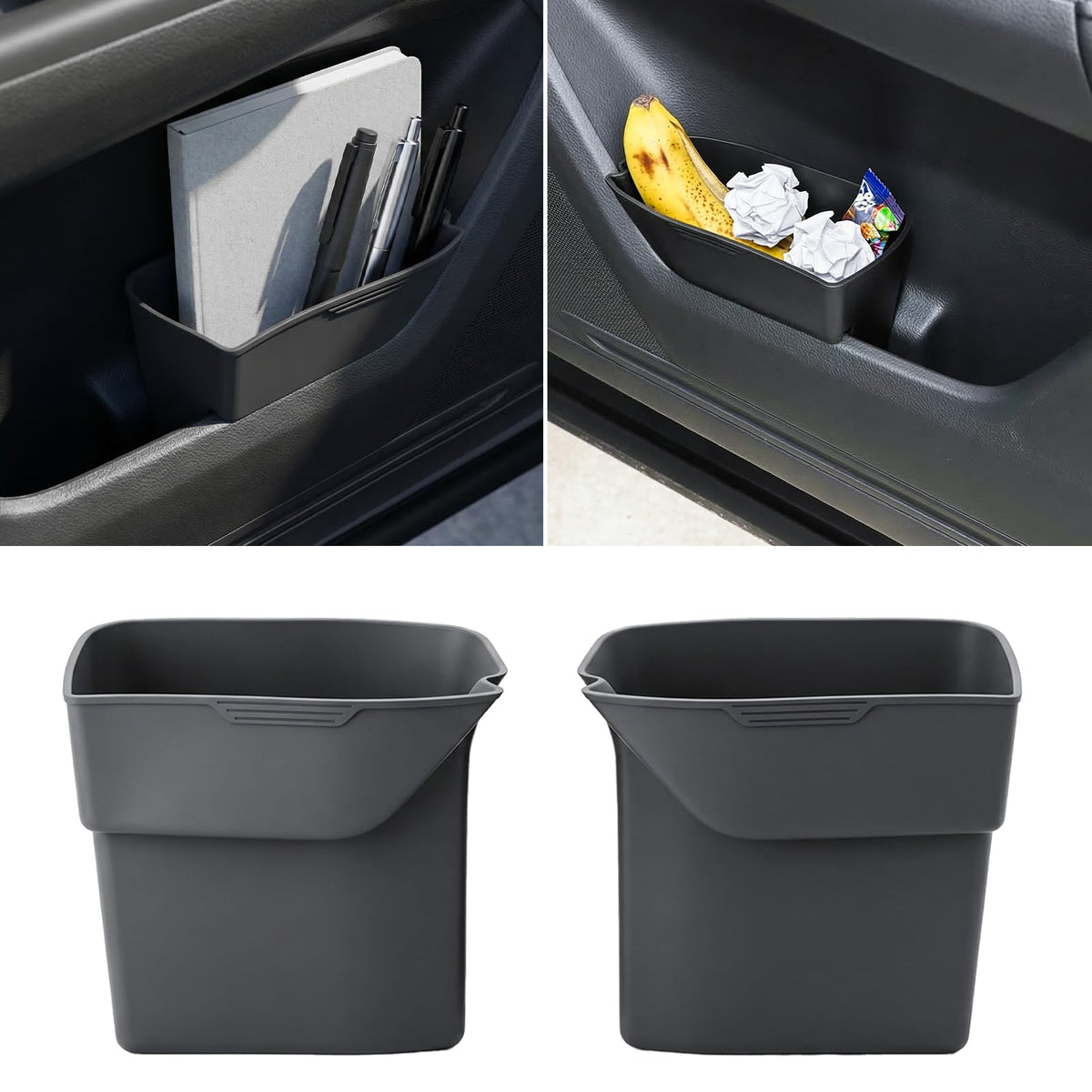 Neepiar door-side trash bin installed on Honda CRV enables quick waste disposal.