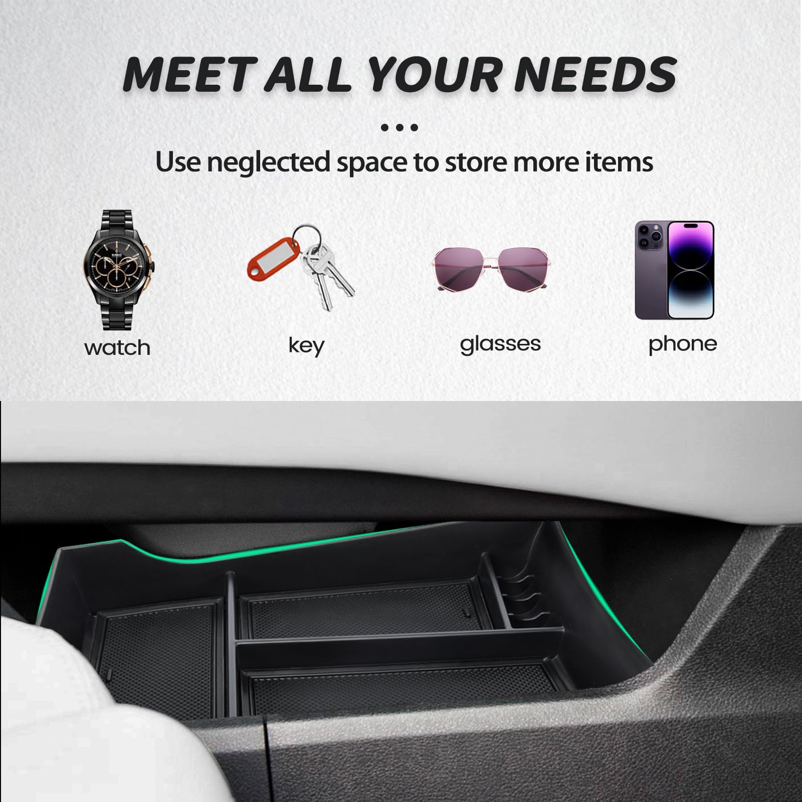 Neepiar premium ABS material offers a durable interior solution.