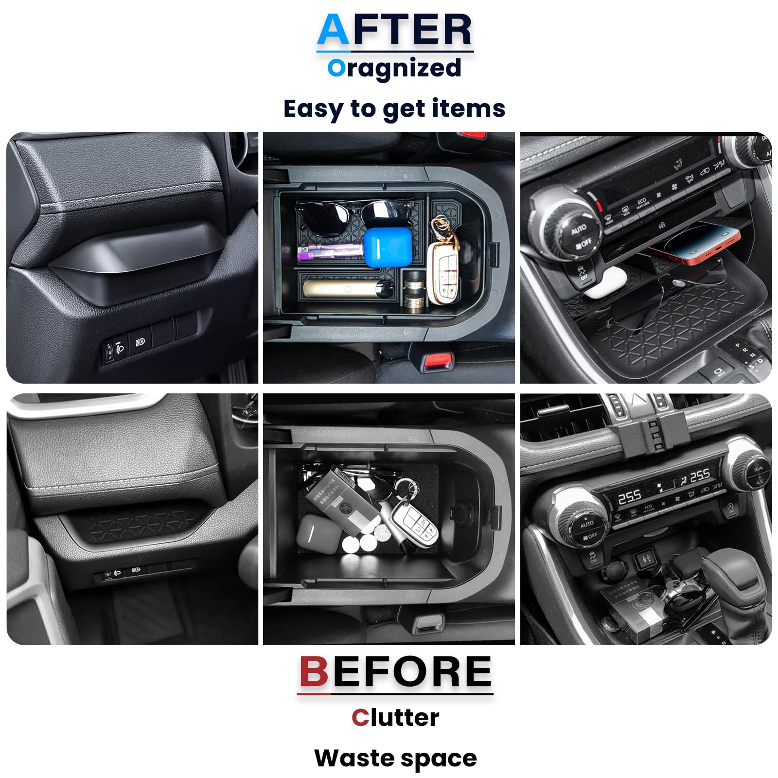 Neepiar Rav4 armrest storage box creates hidden space for valuables.
