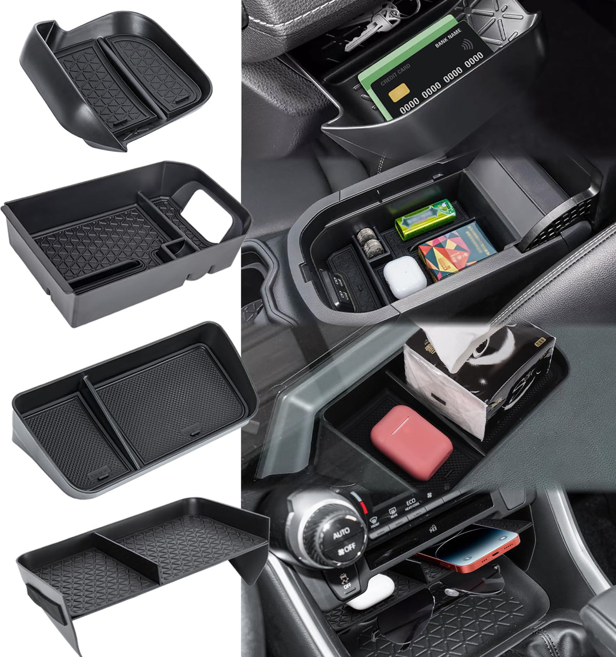 Neepiar Rav4 center console divider for organized storage on daily drives