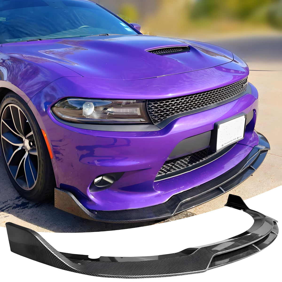 NeespoC front lip splitter angled view shows aggressive styling and aero edge
