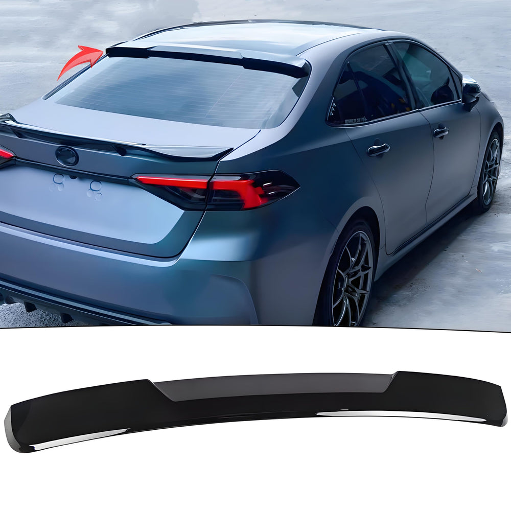 NeespoC rear roof spoiler for Toyota Corolla in glossy black enhances appearance and aerodynamics