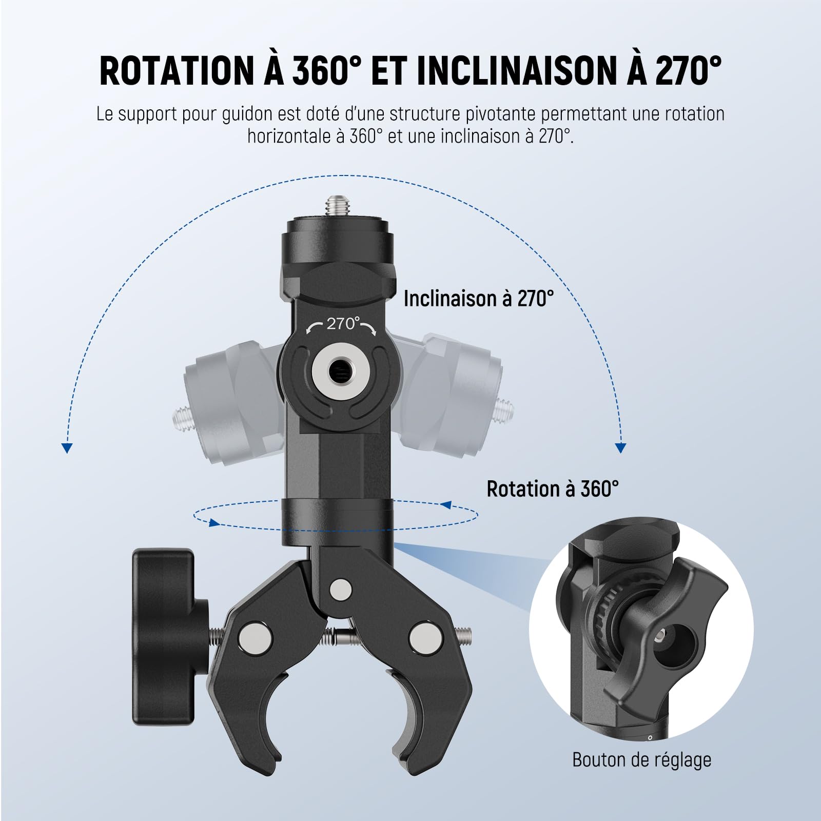 NEEWER nylon and fiber construction provides durable on-bike mounting