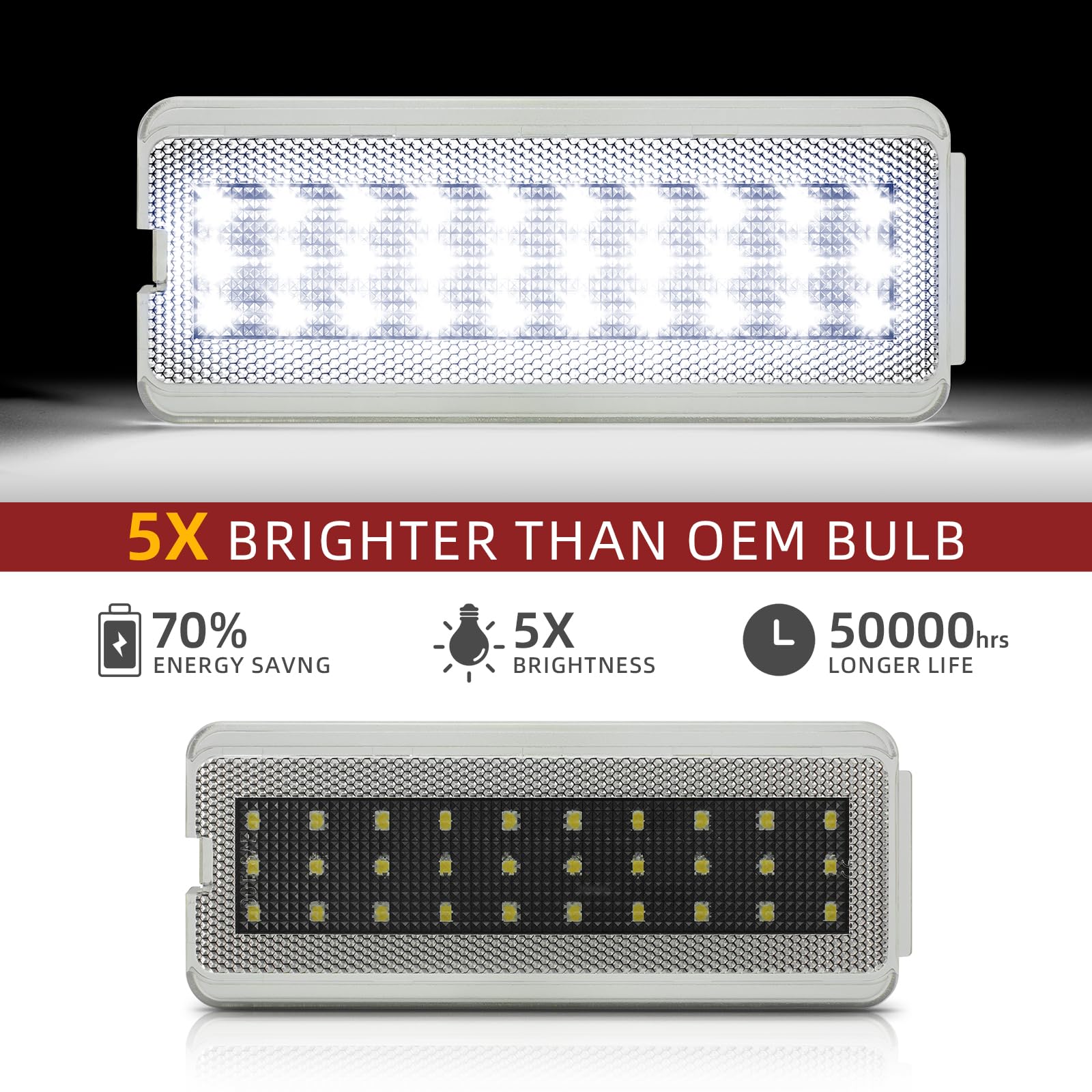 NEIFILES LED interior door light for rear door, bright, even illumination.