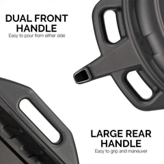 NEIKO 20762A oil drain pan features a built-in spout for clean pouring.