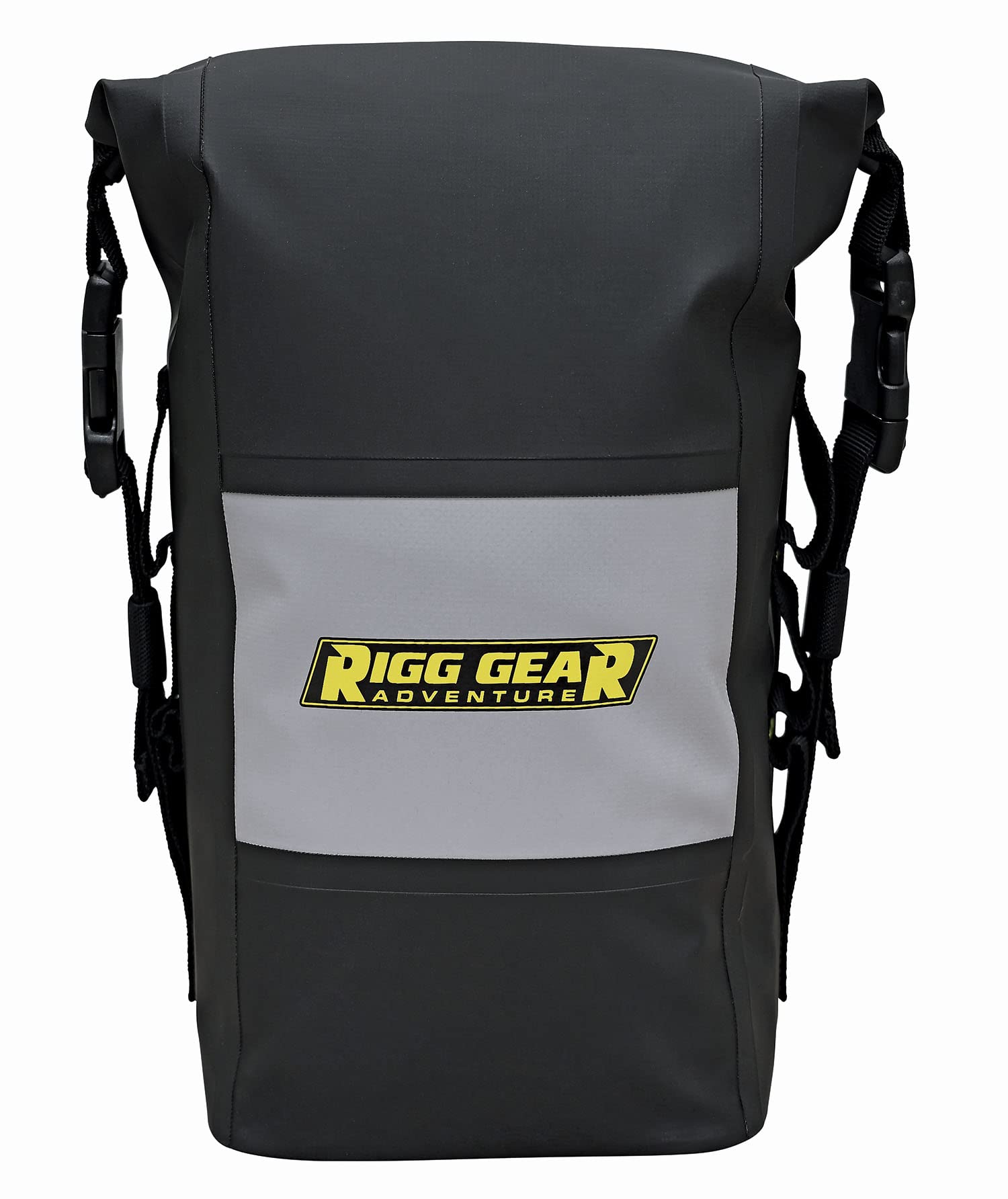 Nelson-Rigg Hurricane RiggPak mounted on a motorcycle crash bar for secure storage.