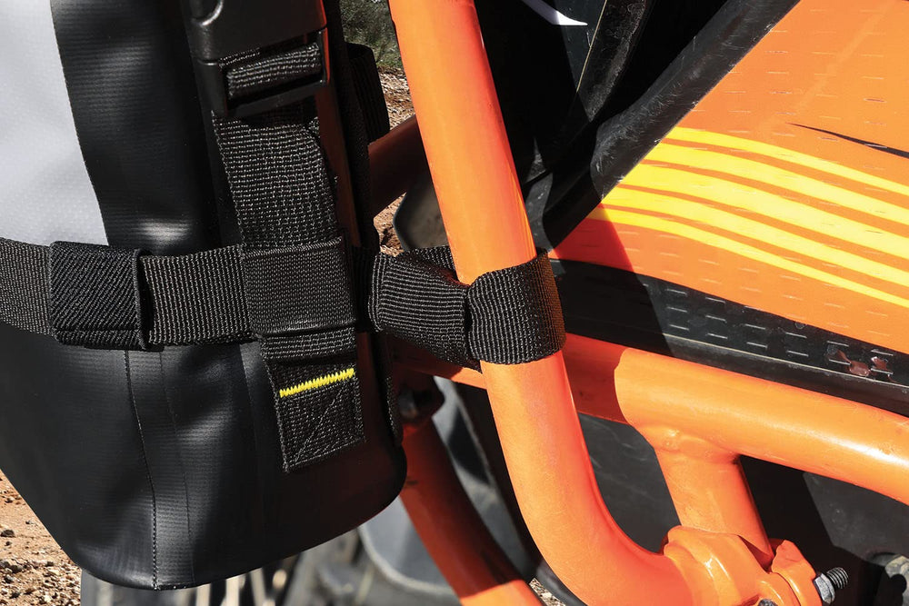 Nelson-Rigg Hurricane RiggPak with universal mounting straps and quick-release buckles.