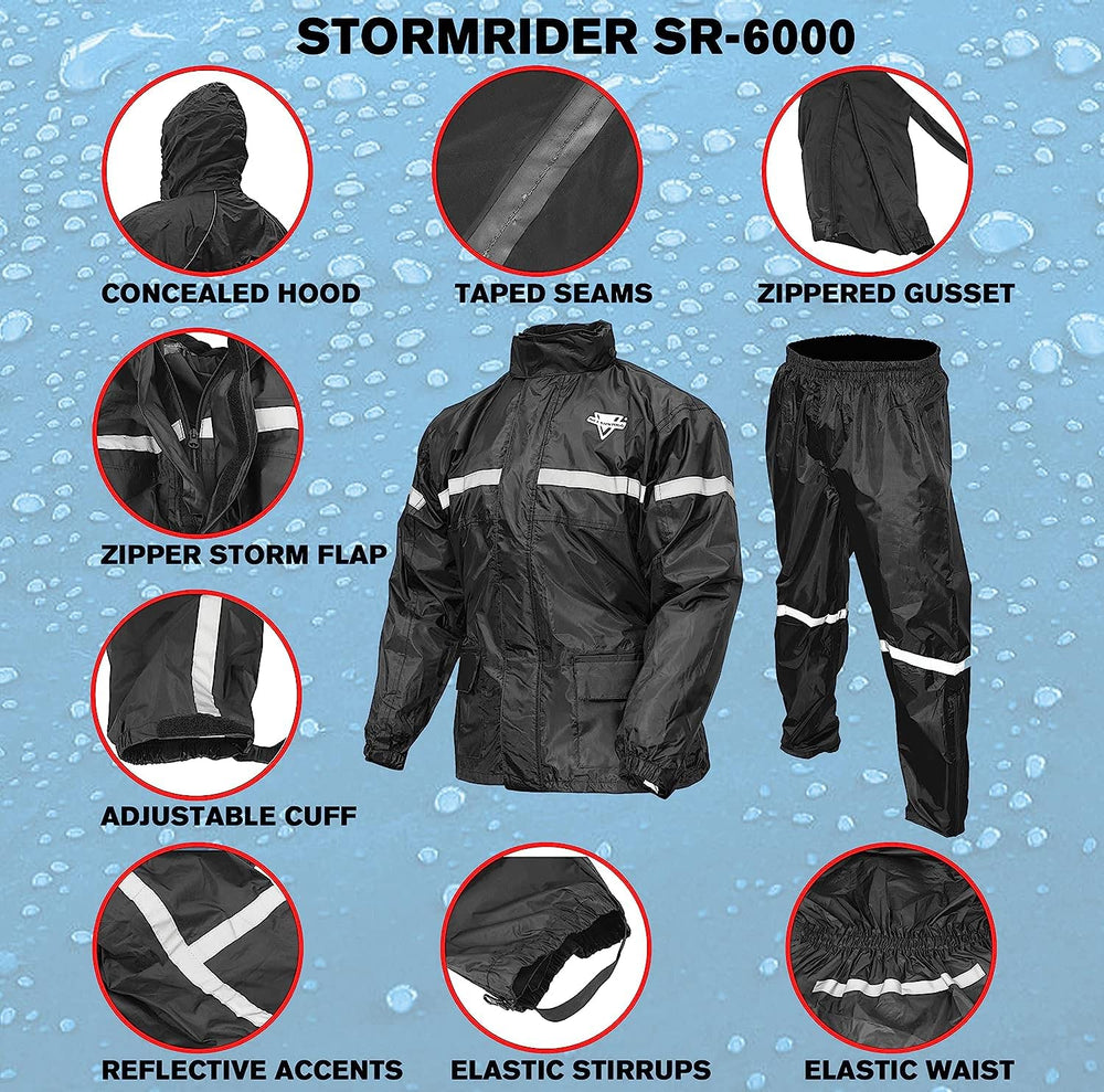 Nelson-Rigg Stormrider rain suit pants side zip detail for easy on off