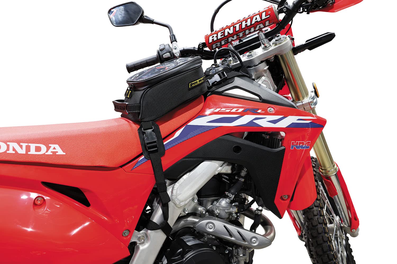 Nelson-Rigg Trails End Lite tank bag quick-release straps enable fast mounting