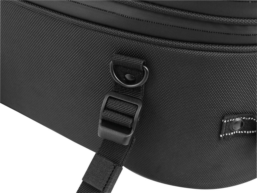 Nelson-Rigg Trails End tail bag lid showing the MOLLE panel