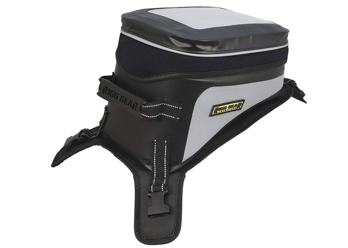Nelson-Rigg Hurricane Tank Bag with quick-release straps for easy on-the-go refueling.