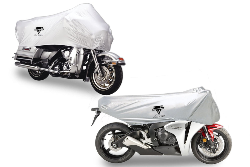 Nelson-Rigg XL half cover rear view shields the bike from rain and sun exposure.