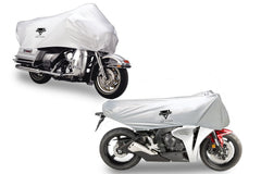 Nelson-Rigg XL half cover rear view shields the bike from rain and sun exposure.