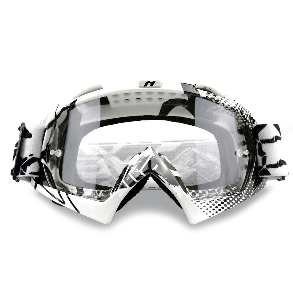 NENKI dirt bike goggles front view with anti fog clear lens for visibility