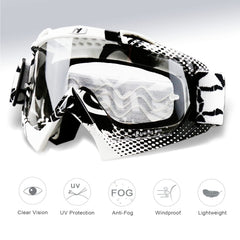 NENKI dirt bike goggles side profile showing adjustable strap for secure helmet fit