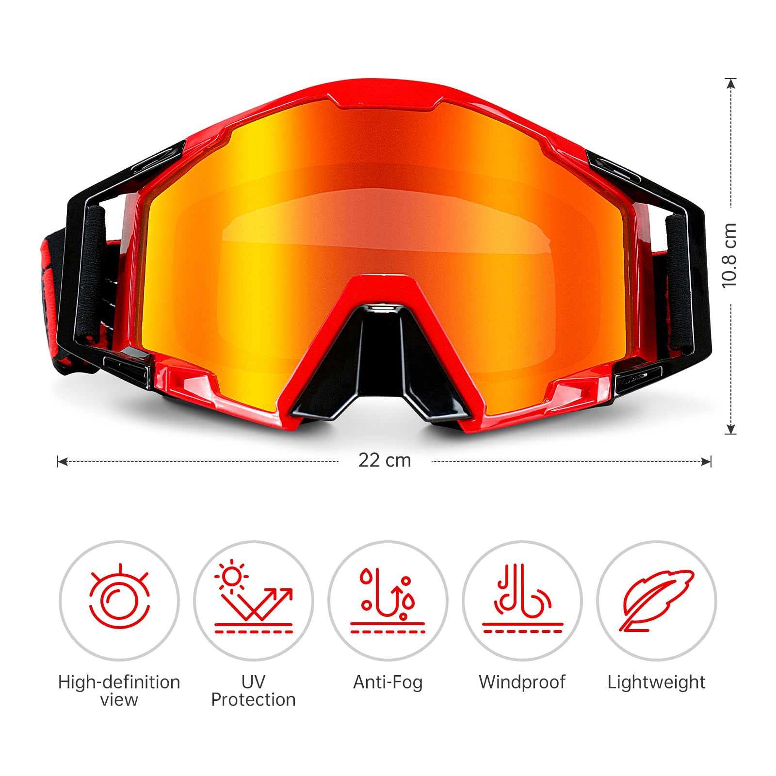 NENKI MX goggles showing anti-fog lenses and ventilation