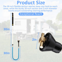 Nenkim wand with 30-inch hose extends reach for thorough tank flushing