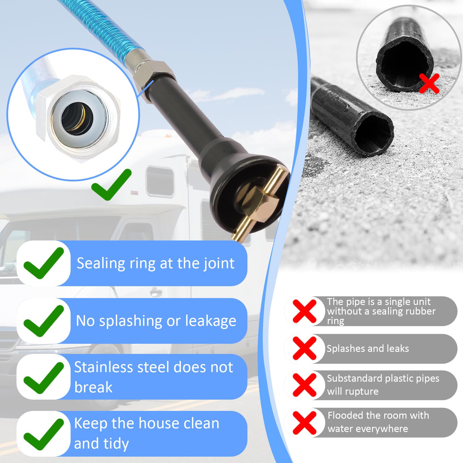 Nenkim RV cleaner wand is compact and portable for easy storage