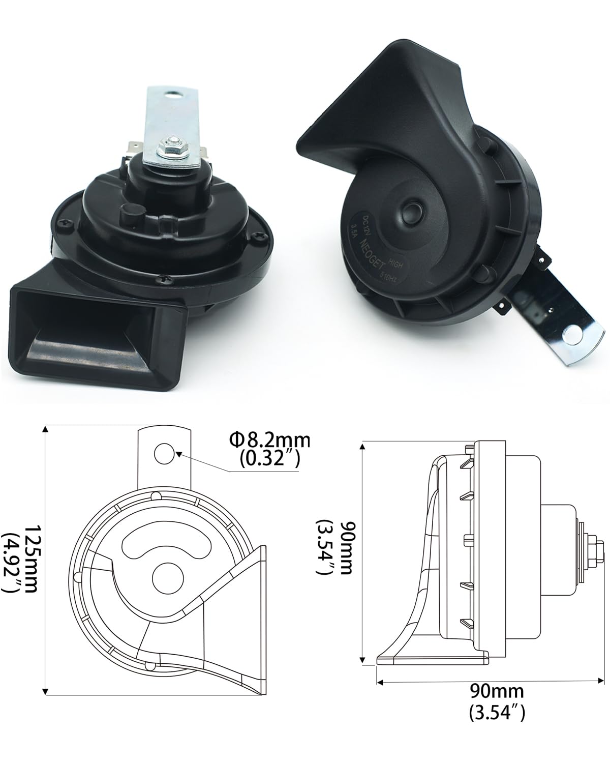 NEOGET horn performance tested to exceed OEM specs for reliable signaling.