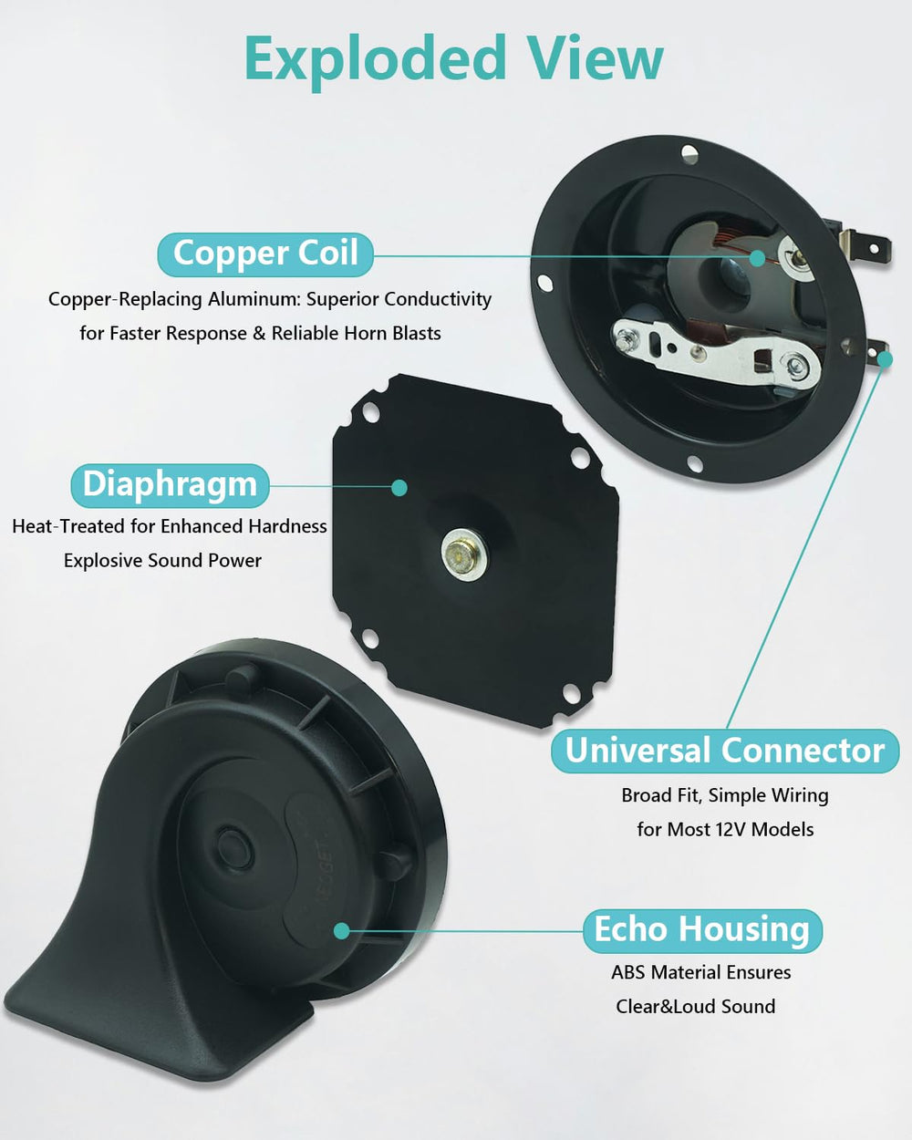 NEOGET universal horn connector kit demonstrates easy, cut-to-fit installation.