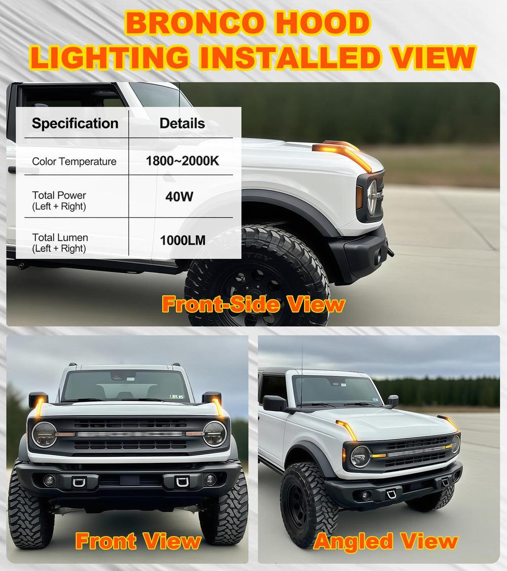 NEOXIST amber DRL side markers improve visibility from the sides.