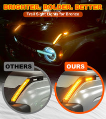 NEOXIST hood-trail light adds amber glow for better daytime and night visibility.