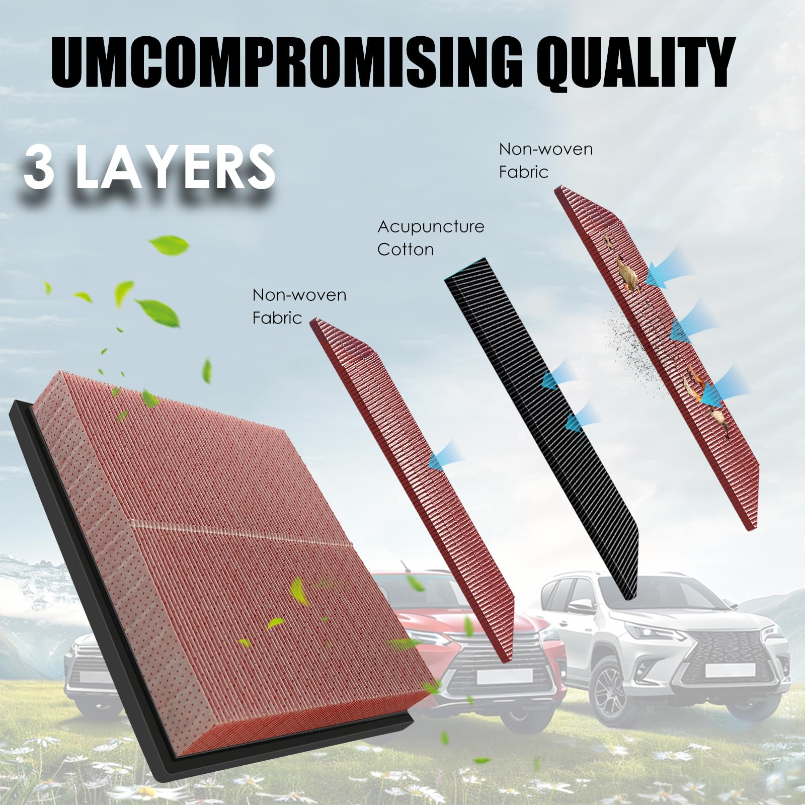 Nerans CA12377 filter installed in Toyota RAV4 for reliable airflow.
