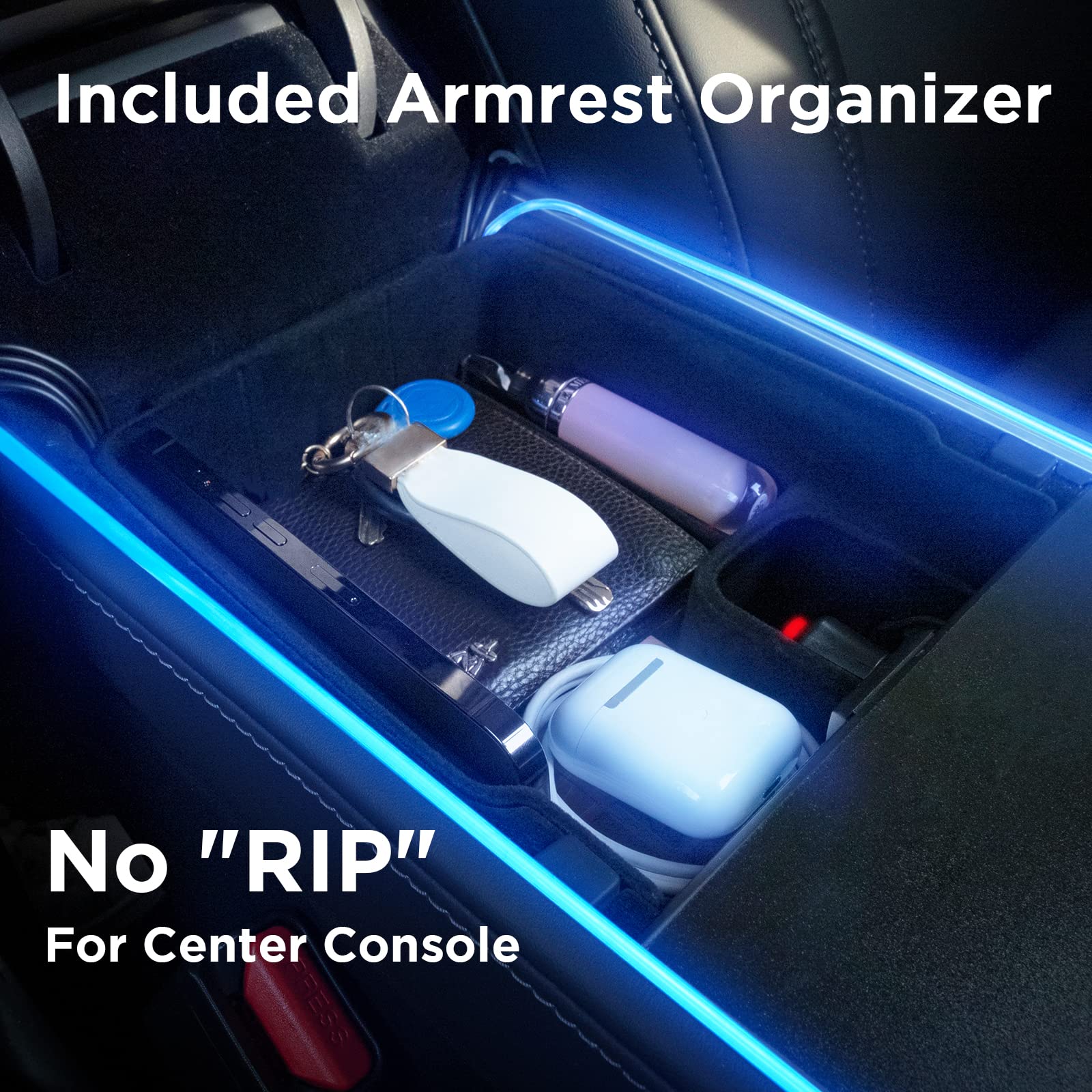 Nestour armrest organizer neon kit for tidy wiring and organized space