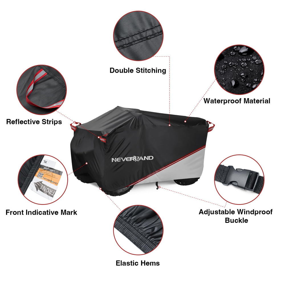NEVERLAND ATV Cover with adjustable windproof buckle for secure parking