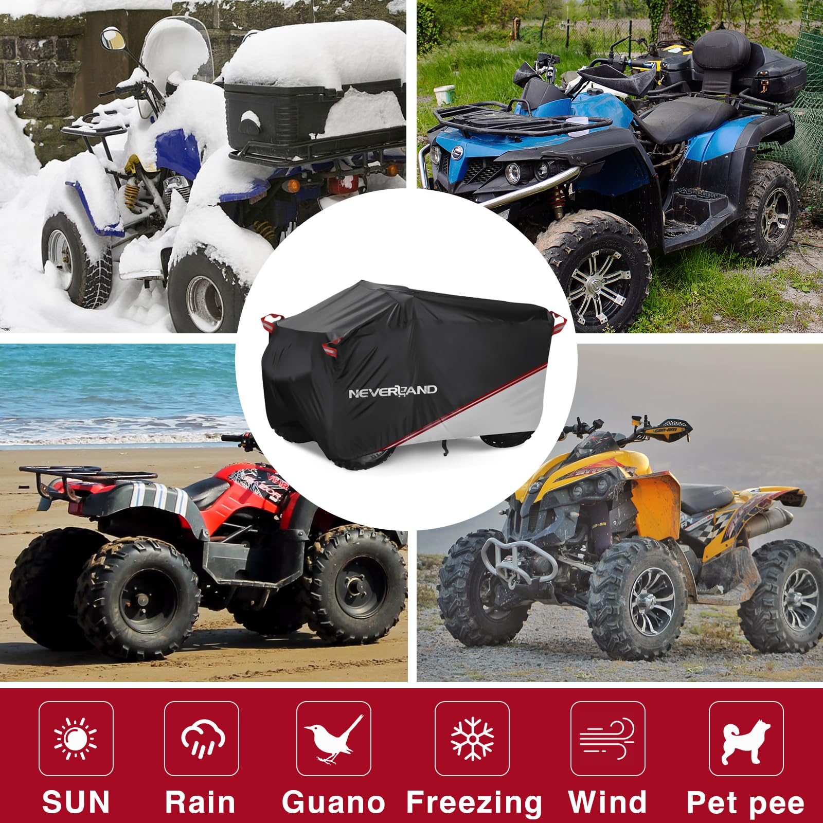 NEVERLAND ATV Cover protects against dust, rain, and UV for your quad