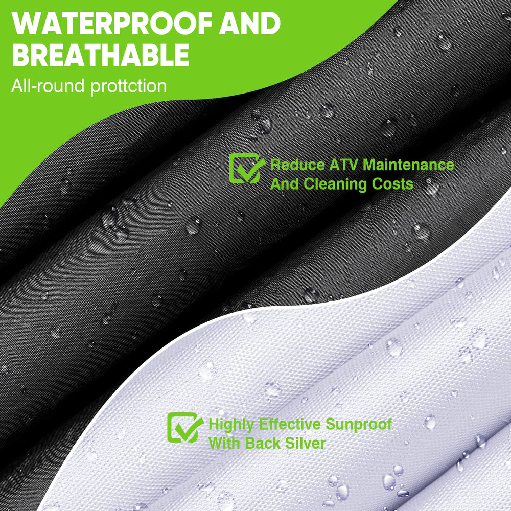 Neverland ATV cover features reflective strip for nighttime visibility and safer parking