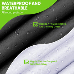 Neverland ATV cover features reflective strip for nighttime visibility and safer parking