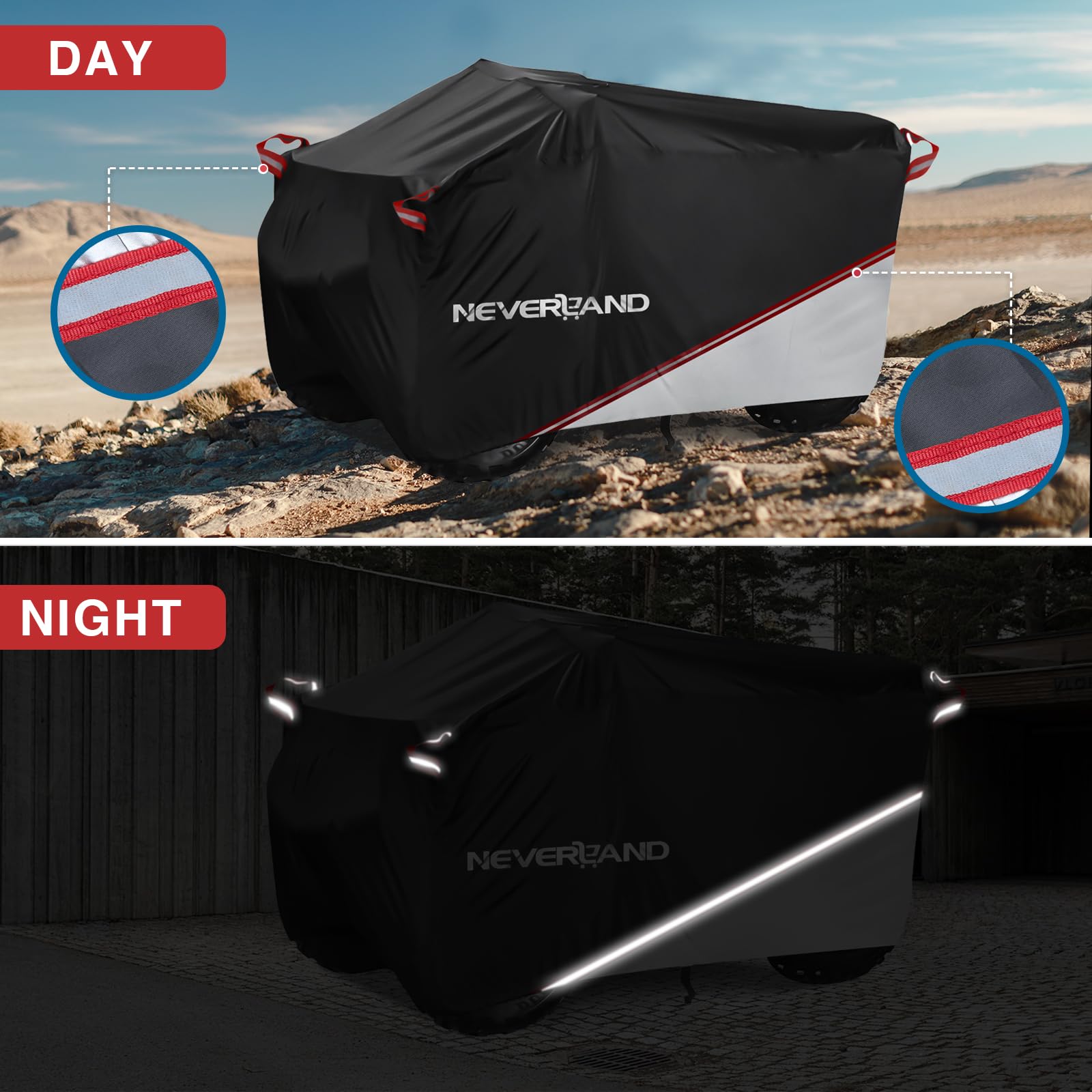 NEVERLAND ATV Cover reversible black face up for winter heat absorption