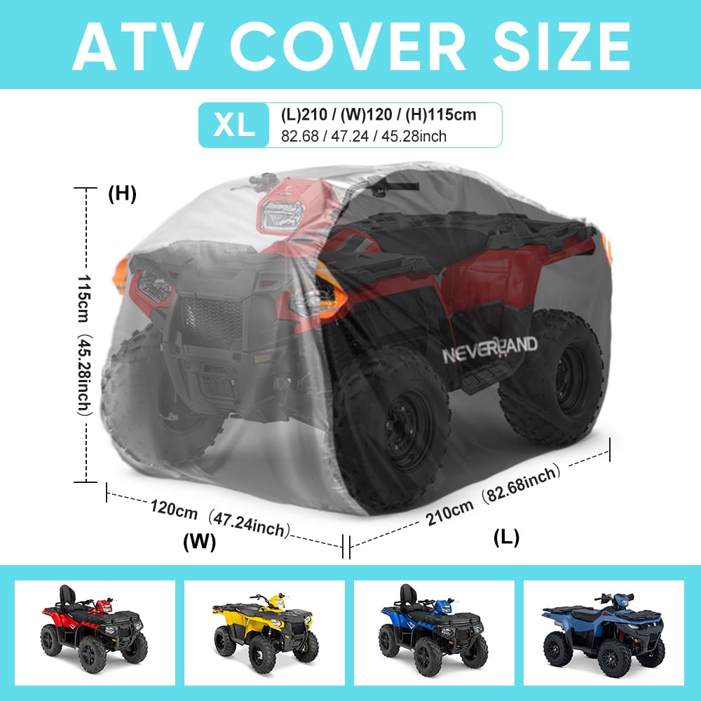 Neverland ATV cover with storage bag demonstrates convenient packaging and organization
