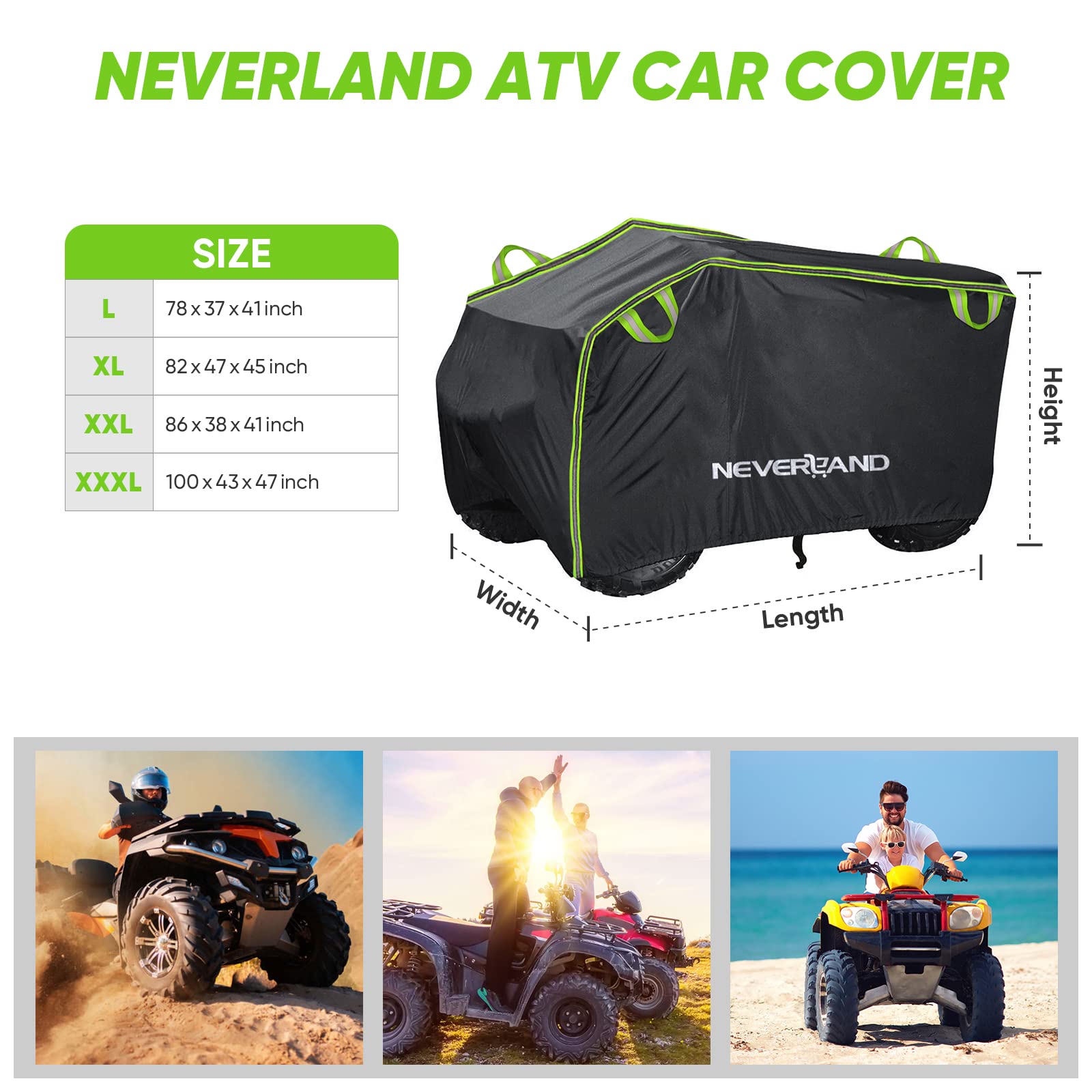 Neverland ATV cover uses tear-resistant fabric for long-lasting protection