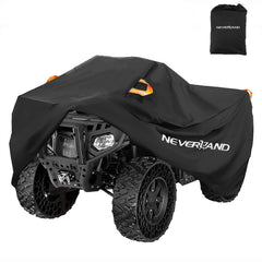NeverLAND ATV cover front view shields the quad from rain and sun.